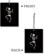 Funny Gothic Skeleton Car Air Freshener 4 Pcs, Humorous Dancing Goth Skull Hanging Scents Air Freshener for Women Men Gifts, Dark Gothic Scented Car Accessories Decor for Room Closet Drawer
