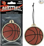 2-Pack Basketball Car Air Freshener, Sports-Inspired Hanging Freshener, Long Lasting Cologne Scent, Basketball Gift for Players, Coaches & Fans, Odor Eliminator for Car, Home, Office
