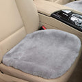 OGLAND 20 inchs Fluffy Shearling Sheepskin Car Seat Cover for Auto Interior Accessories with Soft Fuzzy Wool Eco-Friendly Natural Fur Non-Slip (Misty Gray, Front)