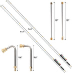 Pressure Washer Extension Wand Upgrade, 9 Pack Power Washer Lance with 6 Nozzle Tips, 30°,90° Curved Rod, 1/4" Quick Connect, 4000 PSI