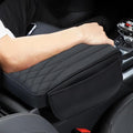 Upgrade Car Console Armrest Pad with Storage Pocket,Comfortable Memory Foam Car Armrest Cushion,Premium PU Leather Car Armrest Cover,Universal Fit for Most Vehicles,Car Accessories(Black)