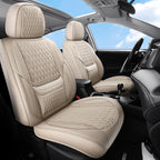 Car Seat Covers Full Set Custom Fit for Chevrolet/Chevy HHR 2006-2011 - Premium Faux Leather with Lumbar Support | Breathable, Waterproof, Anti-Slip, Durable (Beige,Full Set)