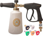 GDHXW 2 Liter Foam Cannon Pressure Washer Gun Heavy Duty Car Foam Blaster Big Mouth Adjustable Snow Foam Lance Thick Foam with 5 Nozzles and Quick Connector