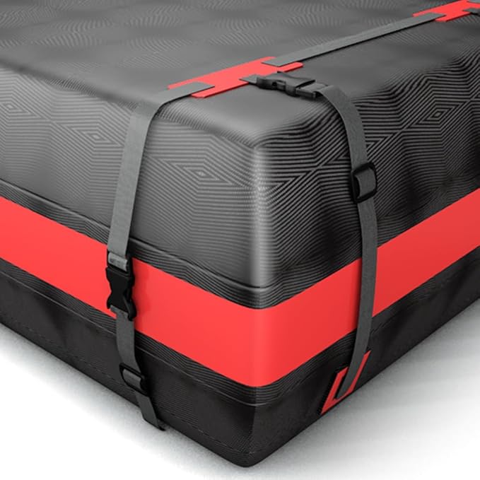 THUNDERBAY Car Roof Bag, Rooftop top Cargo Carrier Bag 20 Cubic feet Waterproof for All Cars with/Without Rack, Includes Storage Bag, Anti-Slip Mat, 6 Reinforced Straps, Luggage Lock