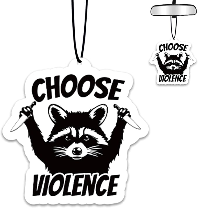 1PCS Car Air Fresheners,Choose Violence Raccoon Car Air Fresheners for Cute Mirror Freshener Mirror Scented Hanging Cute Car Accessories Decor Interior Home,Raccoon Gifts for Women Men Friends Wife
