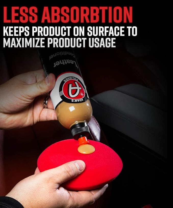 Adam's Polishes Premium Car Interior Applicators Leather Conditioner Foam Applicator for Car Detailing, Car Seats, Boots, Furniture & More | Apply After Leather Cleaner & Interior Car Cleaning