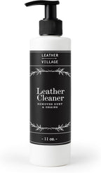 LEATHER VILLAGE Leather Cleaner and Conditioner for Car Seats, Furniture & Couch 2-in-1 Leather Care Kit with Wipe Cloth – Non-Toxic Stain Remover & Protectant for Shoes, Purse, Jacket, Bag | 11 oz