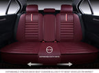 OASIS AUTO Car Seat Covers Full Set Premium Waterproof Faux Leather Cushion Universal Accessories Fit SUV Truck Sedan Automotive Vehicle Auto Interior Protector (OS-001 Burgundy)