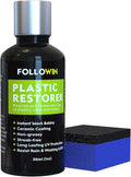 FOLLOWIN Plastic Restorer for Cars - Black Trim Restorer & Ceramic Coating, Resists Water, UV Rays, Dirt, Not a Dressing, Hydrophobic Protection, Highly Concentrated Formula,30ml