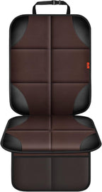 Car Seat Protector 1 Pack Car Seat Cushion Mat Thickest Padding,Waterproof 600D Fabric Car Seat Covers for Non-Slip Backing Mesh Pockets for Baby and Pet (Brown, 1 Pc)