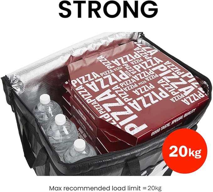 NZ home Insulated Bags for Food Delivery (3XL PRO) Grocery Shopping Cooler Bag, Pizza Delivery, Hot & Cold Catering Tote, Reusable, Foldable & Heavy Duty (2 Pack, Black)