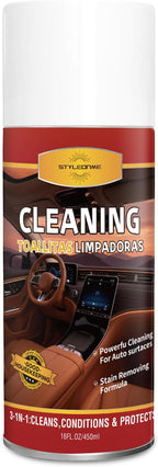 Dashboard Polish Wax, Premium Leather Cleaner & Conditioner 2 in 1 - Safe for Car Seats, Shoes, Jackets | Deep Cleaning & Moisturizing, Removes Stains/Dirt Without Damaging Leather, 16 oz(Pack of 1)