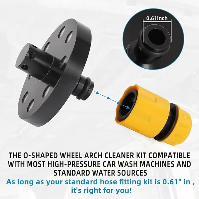 O-Ring Chassis Cleaner Flusher Kit with 360° Spinning Nozzle & Quick Coupling, Chassis Flusher, All-Round Undercarriage Cleaner, Quick and Efficient Cleaning of Wheel Arches&undercarriage