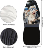 Cute Car Seat Covers Front Seats Breathable Front Seat Covers Sheep Stretch Polyester Fabric Cover Removable Automotive Accessories Suitable for Most Cars,SUV,Sedan