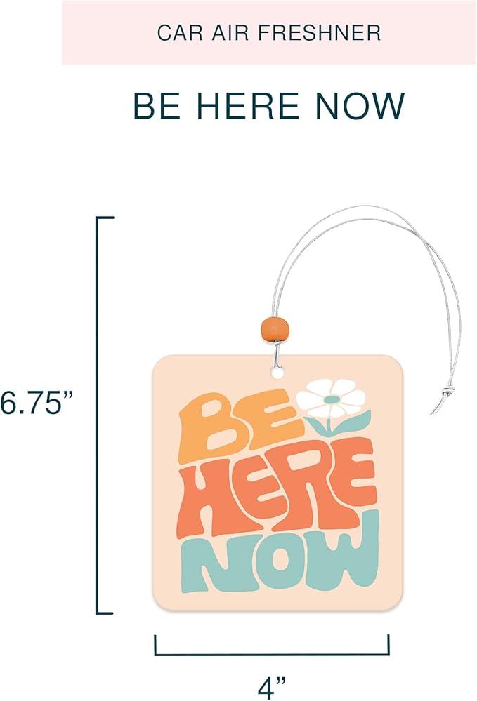 Studio Oh! Car Air Fresheners - Pack of 2 Scented Hanging Car Odor Eliminator - Unique Design with Decorative Bead - Be Here Now