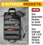 The Ryker Roll Up Tool Bag Organizer Gifts for Dad. Heavy Duty Motorcycle Tool Roll Bag Organizer. Portable Rollup Toolbag w/Detachable Pouches - Tools Bags Mens gifts for him/Mechanic (Black)