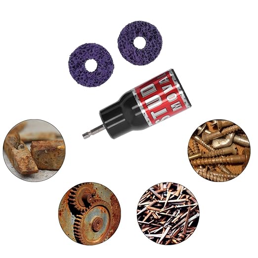 Stud Rust Removal Tool, Wheel Stud Cleaner Metal Rescue Hub Clean Tools Effective Mode Bolts Quick Driven for 1/2in Impact Wrenches Electric Drill Cleaning Portable Tool Screws Surfaces