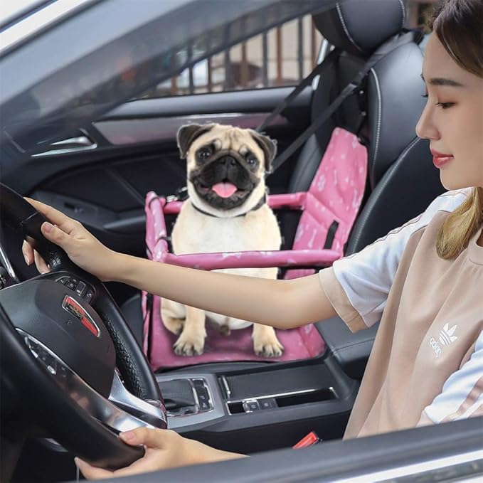 Myuilor Pet Dog Car Booster Seat Carrier,Portable Foldable Carrier with Seat Belt for Dog Cat up to 30lbs …