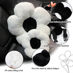 4 Pack Plush Flower Car Headrest Pillow and Lumbar Support Pillow Soft Comfortable Car Headrest Pillow Cute Car Accessories for Car Driving Cute Neck Pillows for Driving Car Decor
