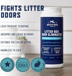 Rocco & Roxie Litter Box Odor Eliminator, Best Natural Urine Deodorizer for Cat Litter Boxes Cats Smell Control, Odor Absorber, Safe for Kitty, 12 oz pack of 2