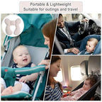 Upgraded Baby Head Support Pillow for Newborn Toddler, Soft Cotton Baby Travel Pillow for Car Seats and Strollers for Baby, Pink