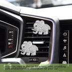 2PCS Car Air Vent Clip, Car Vent Accessories, Crystal Elephant Car Air Fresheners Vent Clips, Rhinestone Air Conditioning Outlet Clip Interior Decoration Universal for Women and Girls (Silver)