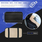 Ziciner Car Center Console Armrest Pad, 12.6X 7.2 Inch PU Leather Waterproof Auto Armrest Seat Box Cover Protector, Universal Car Interior Accessories (Black & Grey)