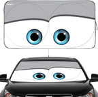Gven Windshield Sun Shade Universal Fit for Car Window Sunshades Cover Automotive Interior Sun Protector Accessories for Compact& Midsize Sedan,Com& Subcompact SUV,Small Pickup,Wagon(Eyes-Grey, S)
