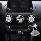 Pearl Daisy AromaBoost Car Diffusers - 3pcs with Mask Hook & Rhinestone Bling Decoration