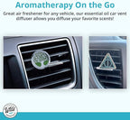 Wild Essentials Rose Gold Tree of Life Essential Oil Car Vent Diffuser Kit with Lavender, Lemongrass, Peppermint, Orange Oils, Stainless Steel Locket, 8 Refill Pads, Customizable Color Changing
