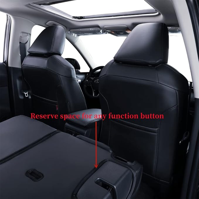 coverdream Custom Seat Covers Compatible with Select Toyota RAV4 Hybrid 2016 2017 2018 Models - Leatherette (Red/Black,Full Set)