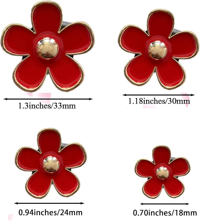 4PCS Daisy Flower Air Vent Clip Air Conditioning Outlet Clip Car Air Freshener Clip Car Interior Decor Charm Colorful Car Interior Accessories for Girls Women(Red)