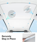 Wigoo Tesla Model S Sunshade Roof [Never Sag, Nano Ice-Crystal Coatings] 3-Gen Heat Insulation Glass Roof Sun Shade, Accessories for Tesla Model S 2020~2026, Tesla Interior Gray