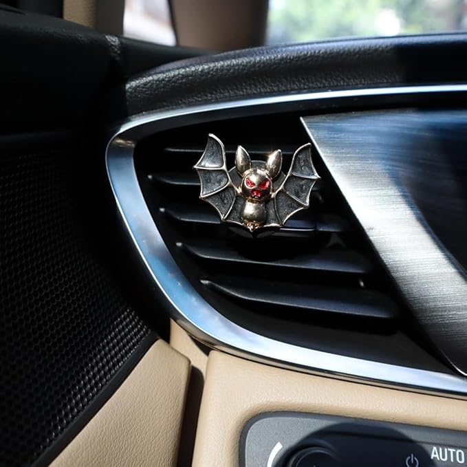 Bat Air Vent Clip Car Air Freshener 2pcs Black Vampire Bat Car Air Fresheners Vent Clips Gothic Vent Clip Car Accessories Gift for Girlfriends Boyfriend Refillable Car Diffuser