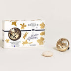 Maison Berger Car Diffuser Set – Refillable Vent Clip, Ceramic Refill, Made in France - Luxury Auto Scent - 4-Week Diffusion - Elegant Air Freshener for All Car Vents (Lolita Lempicka Satin Gold)