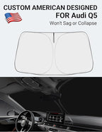 Proadsy 2026 Upgrade Front Windshield Sun Shade Foldable Sunshade Protector Custom Fit 2018-2024 Audi Q5 SQ5 Premium, Premium Plus, Prestige Crossover SUV Winter Accessories