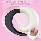 Neck Travel Pillow |100% Pure Memory Foam Neck Pillow Comfortable & Breathable Cover, Machine Washable for Travel, Airplane, Car Rides, & Home Use, Travel Kit with Eye Masks, Earplugs, & Bag (Pink)