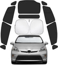 Car Window Shades for Toyota Prius 2010-2015 Accessories (Not Prius C or Prius V) - Full Set 11PCS Side Window Sunshades with Memory Frame & Blackout Fabric, Privacy UV Shield for Camping/Travel