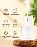 Smart Car Aroma Diffuser | 100ml Essential Oil Diffuser with Lavender Scent | 3-Mode Car Diffuser |Strong Scent Car Freshener | Car Air Fresheners for Men Women (White)