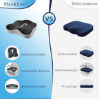 Memory Foam Seat Chair Cushion for Relieves Back Sciatica Pain Tailbone Pain Coccyx Degenerating Disc Orthopedic Osteoarthritis Prostate Cushion Low Back Pain Cushion Hip Shaping (Mixed Colors)