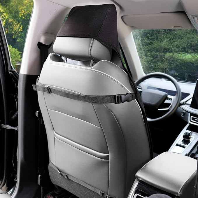 INFANZIA Premium Waterproof Seat Cover Towel Protector Neoprene Universal Fit, Upgraded 100% Washable & Removable Non-Slip Sweat Carseat Towel Covers, Perfect for Gym/Yoga/Workout（Black,2PCS