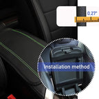 Ziciner Car Center Console Armrest Pad, 12.6X 7.2 Inch PU Leather Waterproof Auto Armrest Seat Box Cover Protector, Universal Car Interior Accessories (Black & Green)