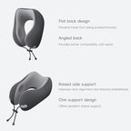 Neck Pillow for Travel Memory Foam Design Models Pillows with Zero Eye Pressure 3D Eye Mask and Compact Bag Traveling Essentials Plane Car Flight Rest Sleeping Use Adult, Dark Gray
