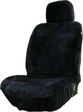 SHEEPSKIN ELITE Premium Sheepskin Car Seat Cover - All Season Comfort and Protection, Easy Installation (56" x 23", Black Color)