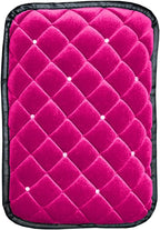 Bling Car Armrest Cover, Crystal Rhinestone Fluffy Automotive Armrest Seat Box Cushion Pad, Soft Comfortable Diamond Car Center Console Cover, Universal Vehicle Accessories (Rose Red)