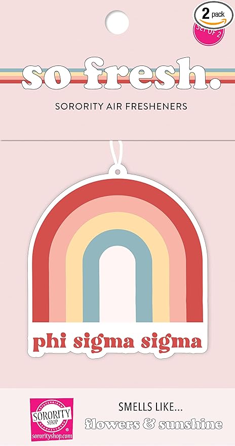 Sorority Shop Phi Sigma Sigma - Rainbow Air Freshener - 2/Pack - Flowers & Sunshine Scent