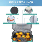 iknoe Insulated Lunch Bag, Foldable 8.5L Cooler Bag for Men & Women, Leakproof Thermal Design, Great for Office, Picnic, Travel, Lunch Box,Mint Green