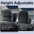 TESBEAUTY Nappa Leather Headrest Pillow 2 Packs for Tesla Neck Pillow Uniquely Designed for Tesla Model Y/3/S/X Tesla Car Neck Support Cushion for People Under 5'7" Black