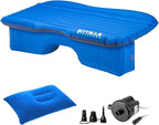 Pittman Outdoors Backseat Bed Air Mattress – 60” Rear Seat Air Mattress for Trucks, Vans & Large SUV – Includes Pump, Pillow & Storage Bag – Inflatable Back Seat Air Mattress – Blue