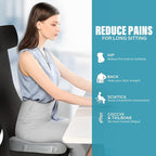 WAOAW Seat Cushion, Office Chair Cushions Butt Pillow for Long Sitting, Memory Foam Chair Pad for Back, Coccyx, Tailbone Pain Relief (Grey)